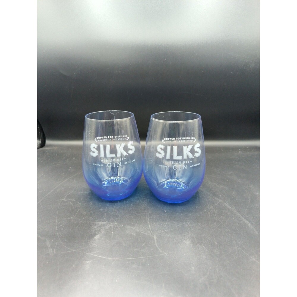 Set of 2 Silks Gin Blue Gradient Tulip Sifter Glasses Irish Gin Ireland